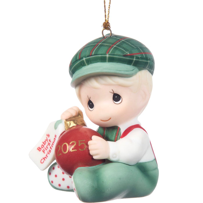 Precious Moments - 2025 Dated Boy Ornament Baby's First Christmas 251006