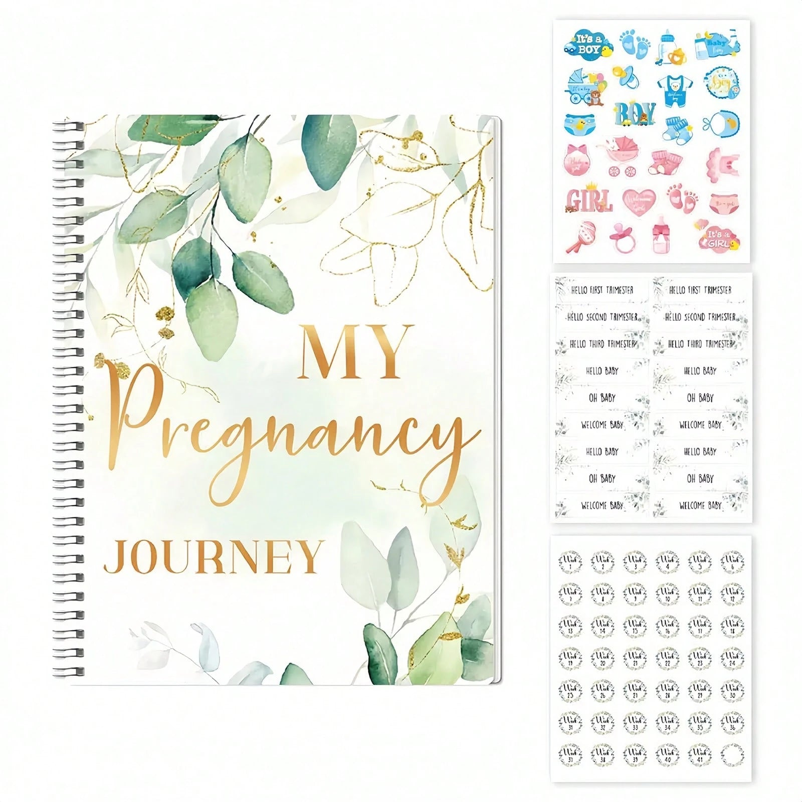 Pregnancy Journal With Keepsake Pocket,Hardcover Pregnancy Book, Weekly Pregnancy Planner With Calendar, Capture Every Milestone Of Mom