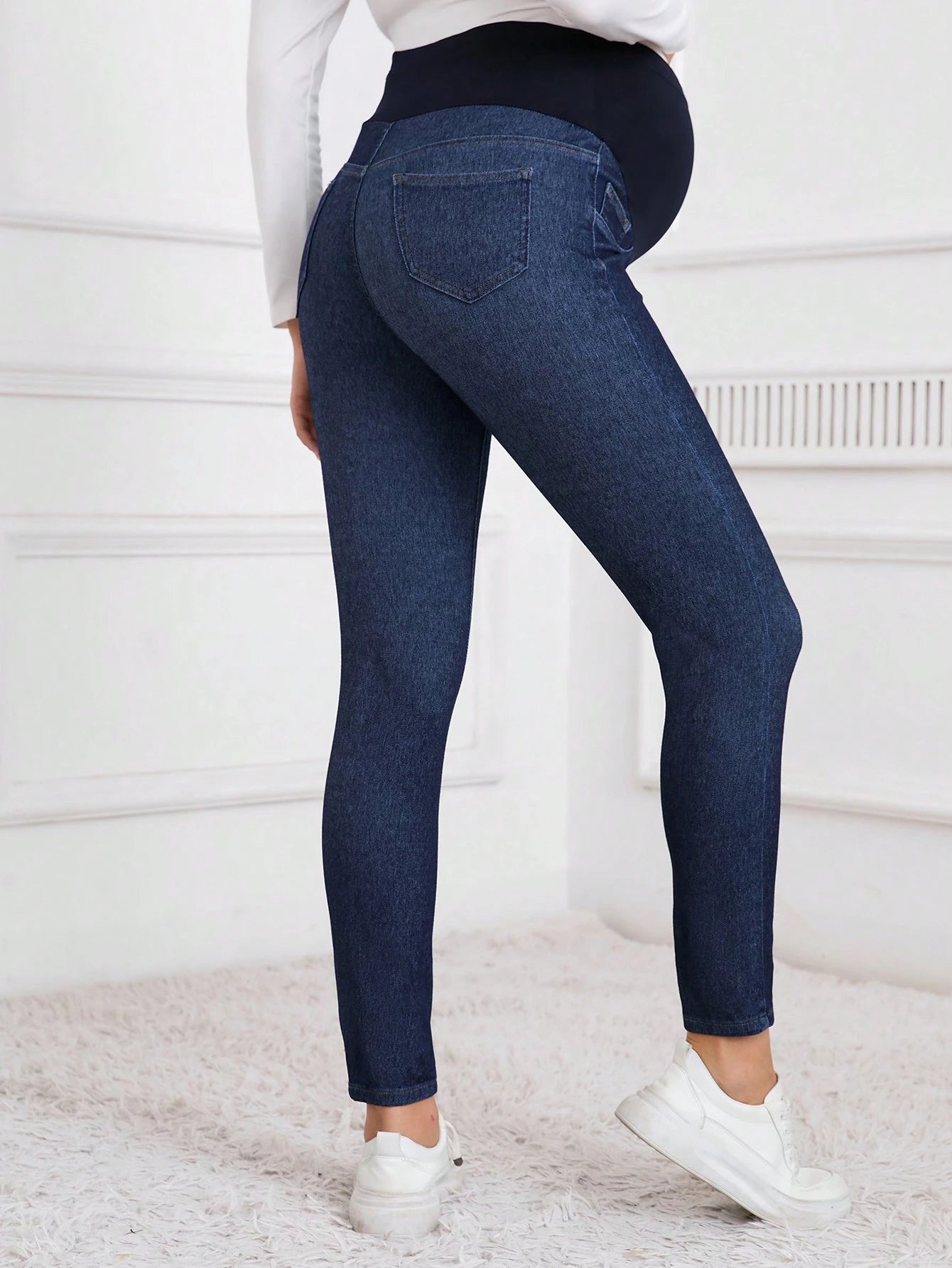 Pregnant Women's Patchwork Skinny Casual Everyday Wear Jeans