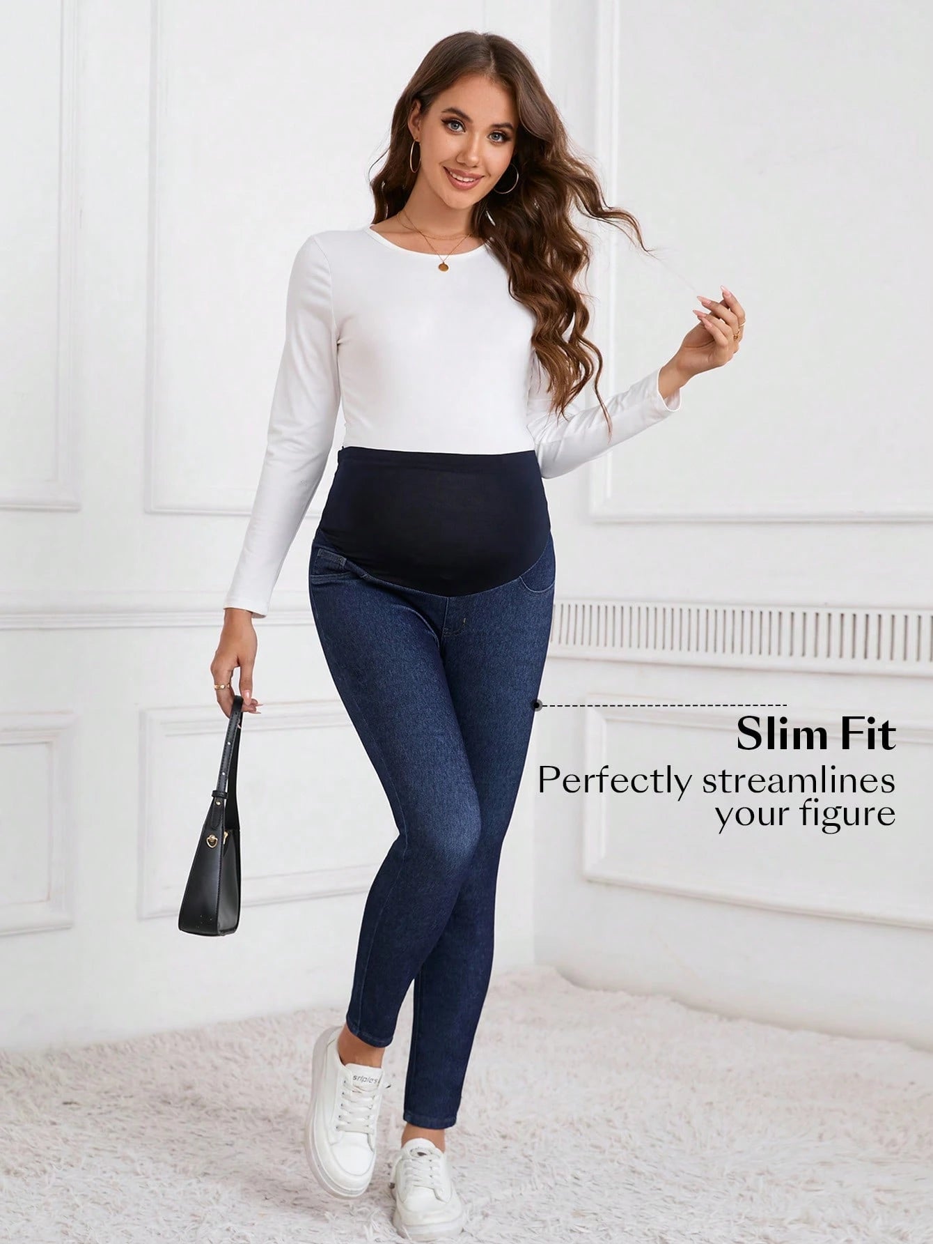 Pregnant Women's Patchwork Skinny Casual Everyday Wear Jeans