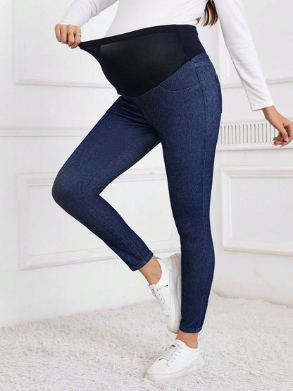 Pregnant Women's Patchwork Skinny Casual Everyday Wear Jeans