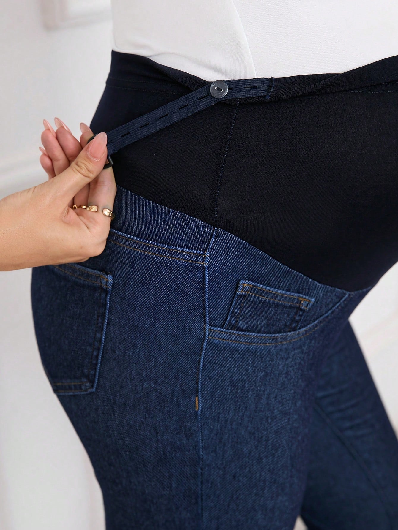 Pregnant Women's Patchwork Skinny Casual Everyday Wear Jeans
