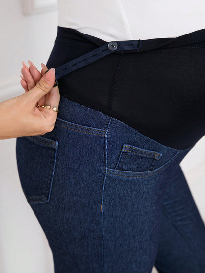 Pregnant Women's Patchwork Skinny Casual Everyday Wear Jeans