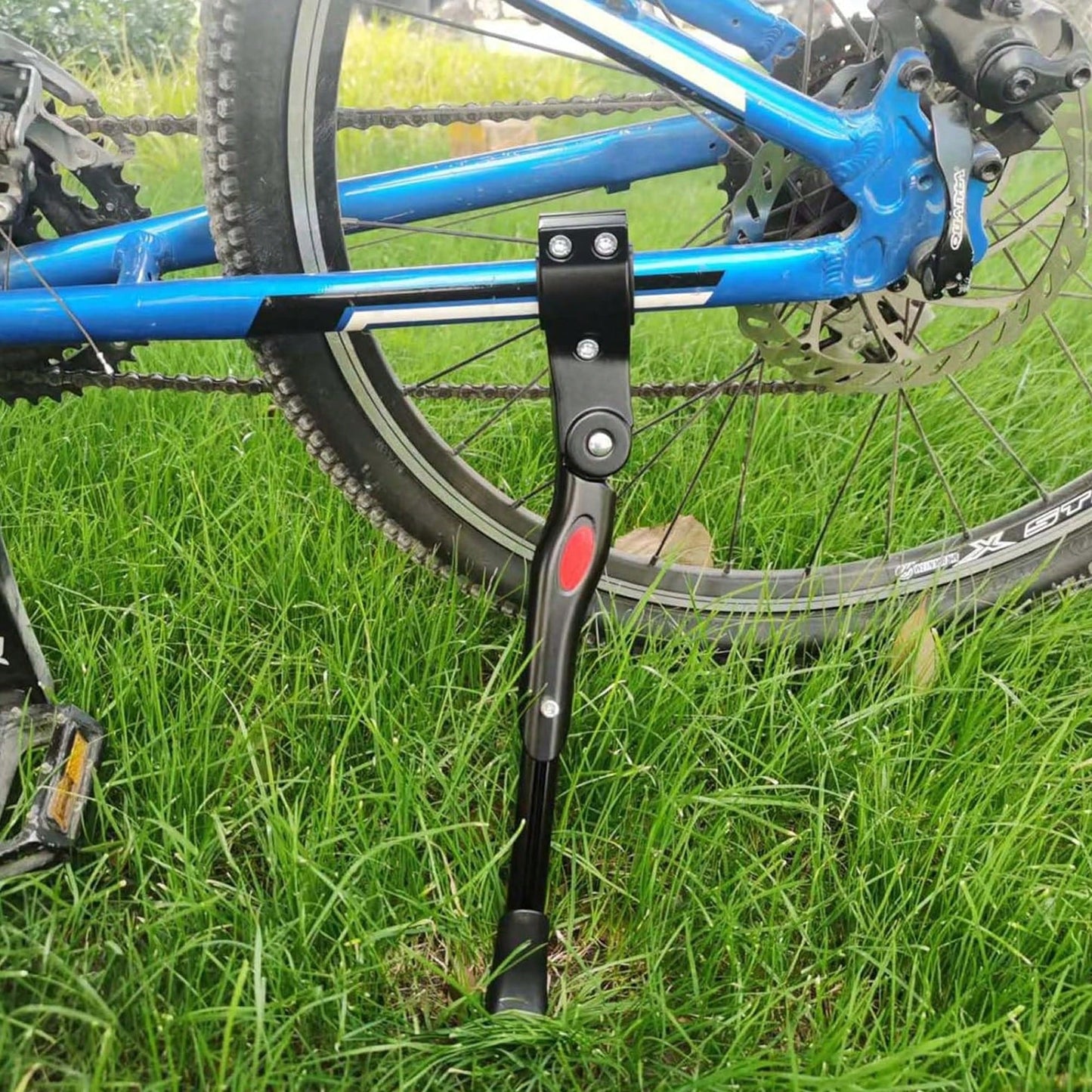 [Premium Bike Stand]Adjustable Bicycle Stand W/ Ergonomic Foot Pegs| Sturdy Metal Frame + Durable Painted Finish| For Mountain/Road Biking & Outdoor Cycling| Robust Stability, Sleek Metallic, Cycli