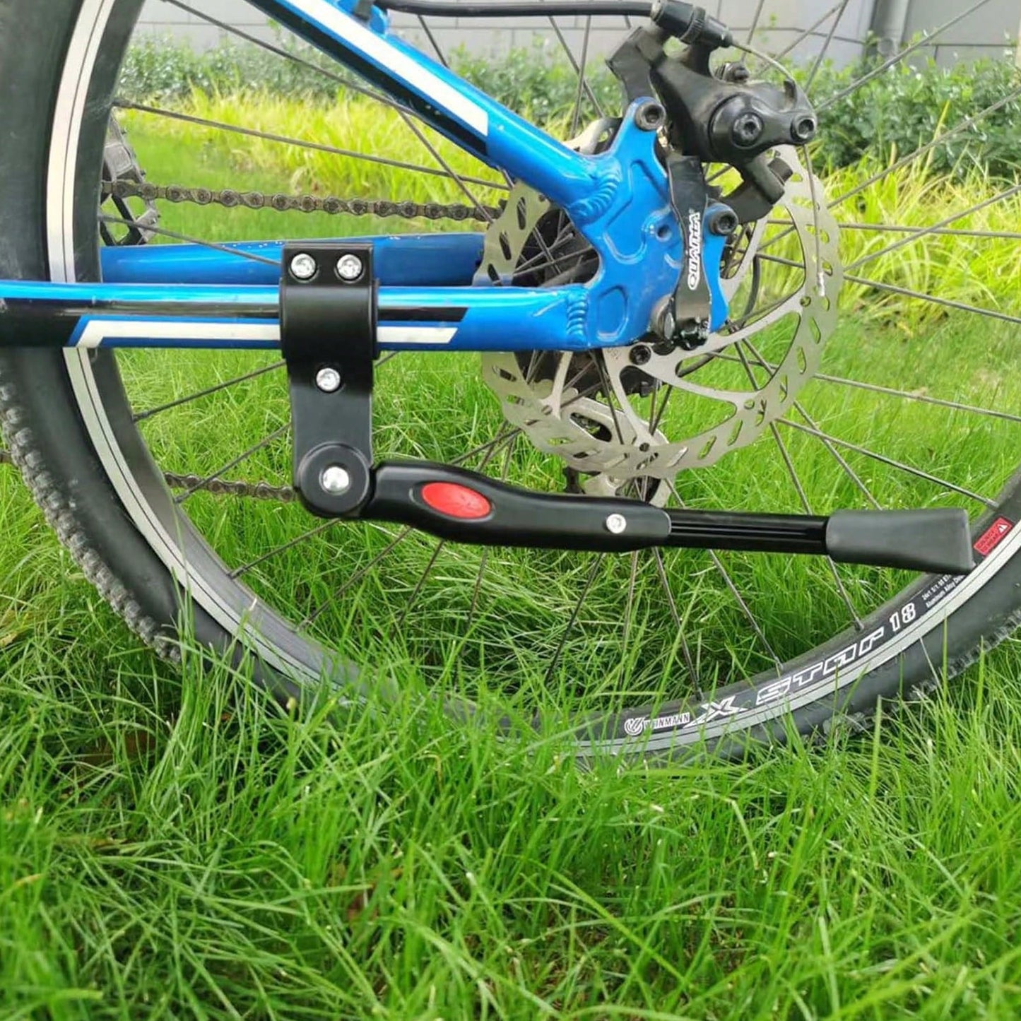 [Premium Bike Stand]Adjustable Bicycle Stand W/ Ergonomic Foot Pegs| Sturdy Metal Frame + Durable Painted Finish| For Mountain/Road Biking & Outdoor Cycling| Robust Stability, Sleek Metallic, Cycli