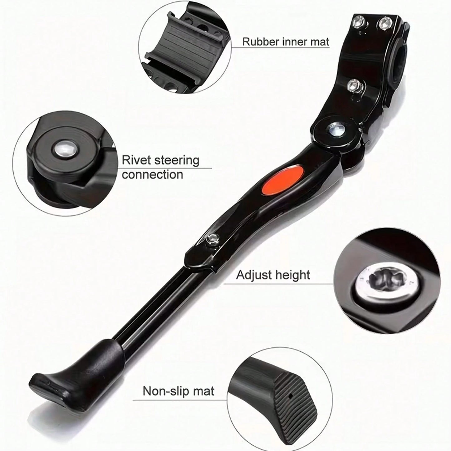 [Premium Bike Stand]Adjustable Bicycle Stand W/ Ergonomic Foot Pegs| Sturdy Metal Frame + Durable Painted Finish| For Mountain/Road Biking & Outdoor Cycling| Robust Stability, Sleek Metallic, Cycli