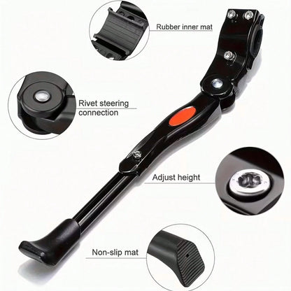 [Premium Bike Stand]Adjustable Bicycle Stand W/ Ergonomic Foot Pegs| Sturdy Metal Frame + Durable Painted Finish| For Mountain/Road Biking & Outdoor Cycling| Robust Stability, Sleek Metallic, Cycli