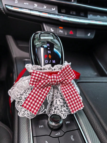 Premium Car Gear Shift Knob Cover For Manual And Automatic Transmissions, Decorative Protective Handle Sleeve Set