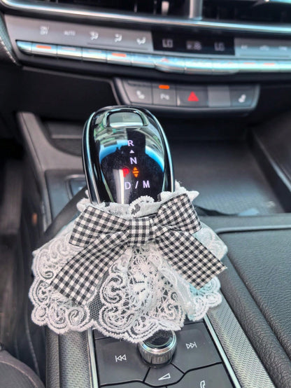 Premium Car Gear Shift Knob Cover For Manual And Automatic Transmissions, Decorative Protective Handle Sleeve Set