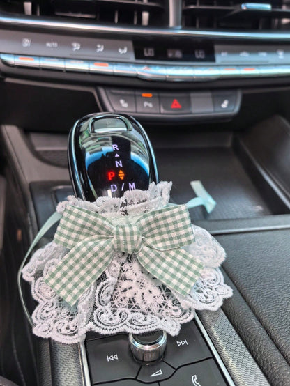 Premium Car Gear Shift Knob Cover For Manual And Automatic Transmissions, Decorative Protective Handle Sleeve Set