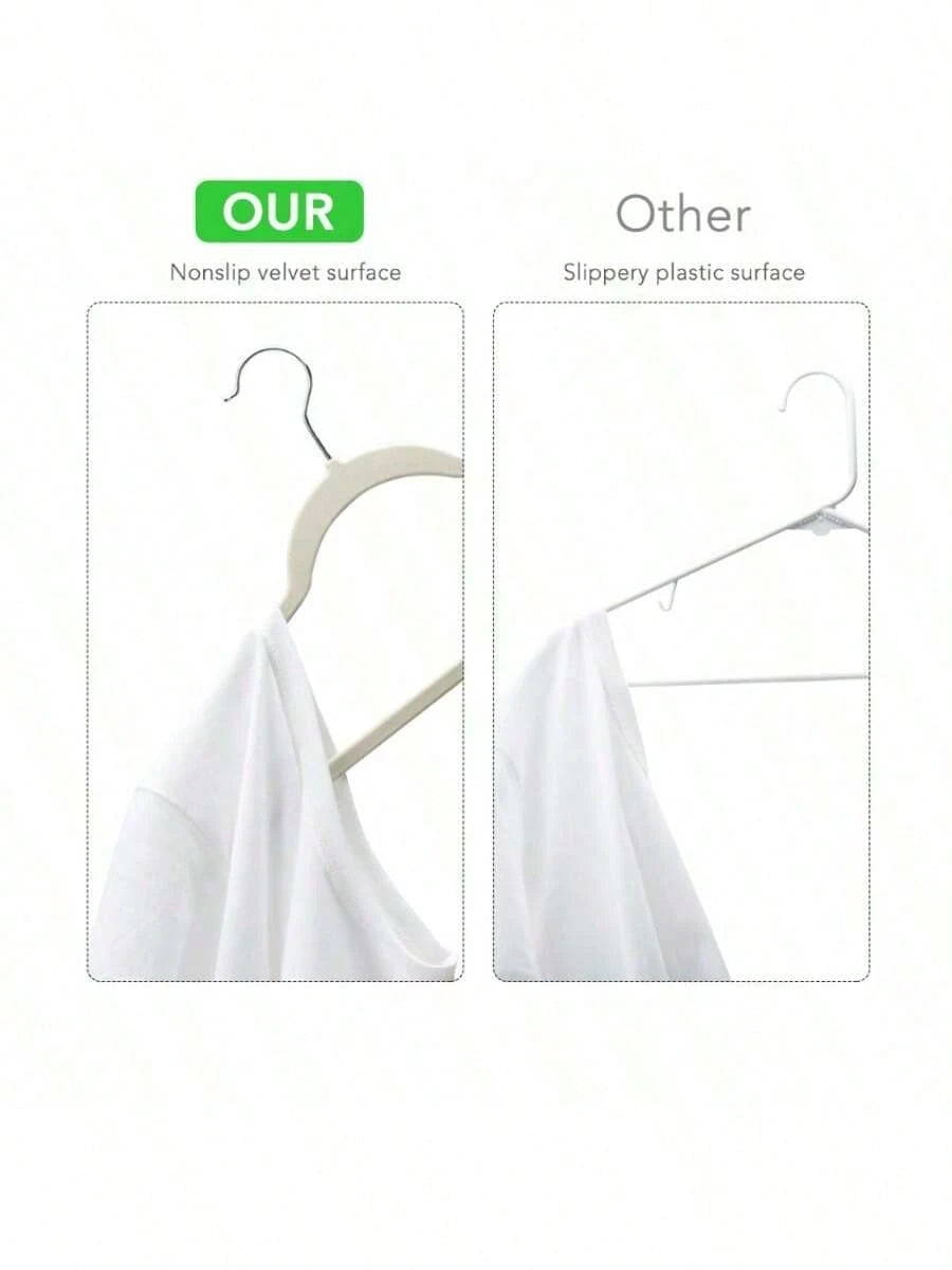 Premium Velvet Hangers, Non-Slip Thin Felt Hangers, Sturdy & Durable Hangers, Heavy Duty Coat And Suit Hangers, Durable Suit Hangers, Suitable For Closet, Ideal Closet Accessories 1pc/Pack