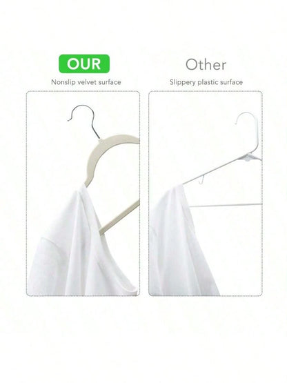 Premium Velvet Hangers, Non-Slip Thin Felt Hangers, Sturdy & Durable Hangers, Heavy Duty Coat And Suit Hangers, Durable Suit Hangers, Suitable For Closet, Ideal Closet Accessories 1pc/Pack