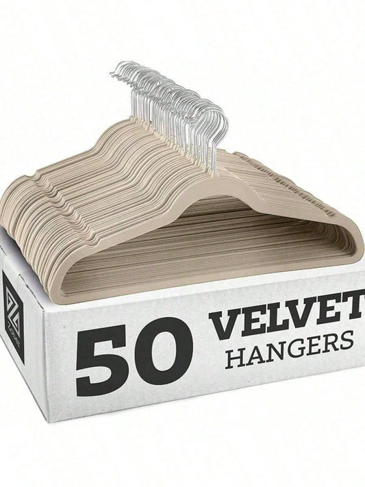 Premium Velvet Hangers,Non-Slip Thin Flocked Felt Hangers, Sturdy Clothes Hangers, Heavy Duty Coat &Suit Hangers, Durable Suit Hangers For Closet Use, Ideal Closet Supplies 1pc