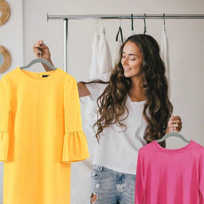 Premium Velvet Hangers,Non-Slip Thin Flocked Felt Hangers, Sturdy Clothes Hangers, Heavy Duty Coat &Suit Hangers, Durable Suit Hangers For Closet Use, Ideal Closet Supplies 1pc