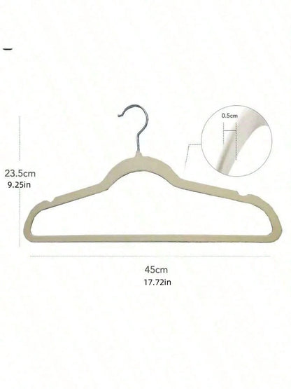 Premium Velvet Hangers,Non-Slip Thin Flocked Felt Hangers, Sturdy Clothes Hangers, Heavy Duty Coat &Suit Hangers, Durable Suit Hangers For Closet Use, Ideal Closet Supplies 1pc