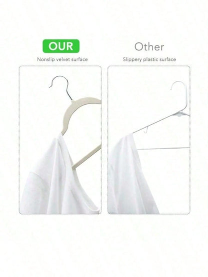 Premium Velvet Hangers,Non-Slip Thin Flocked Felt Hangers, Sturdy Clothes Hangers, Heavy Duty Coat &Suit Hangers, Durable Suit Hangers For Closet Use, Ideal Closet Supplies 1pc
