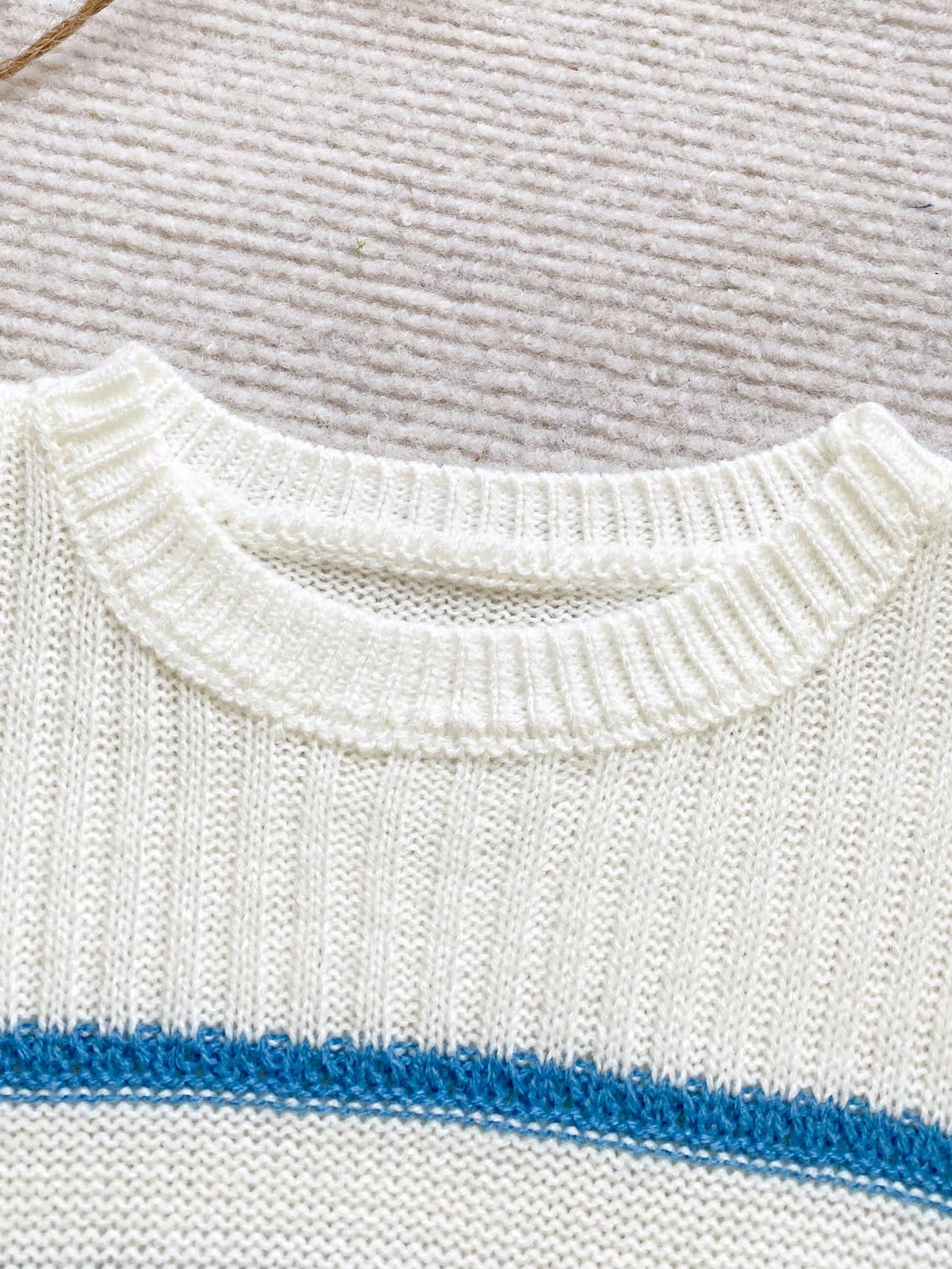 PrepCrw 1 Piece Young Boy Casual College Comfortable Fashion Simple Practical All-Match College With Stripes Comfortable Thick Warm Round Neck Sweater For Back To School Daily Suitable For School Trav