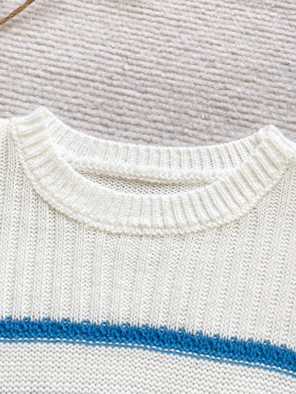 PrepCrw 1 Piece Young Boy Casual College Comfortable Fashion Simple Practical All-Match College With Stripes Comfortable Thick Warm Round Neck Sweater For Back To School Daily Suitable For School Trav