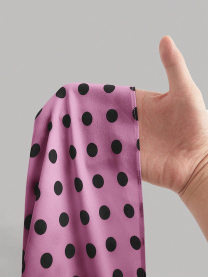 Privé Polka Dot Satin Skirt, Fashionable For Summer