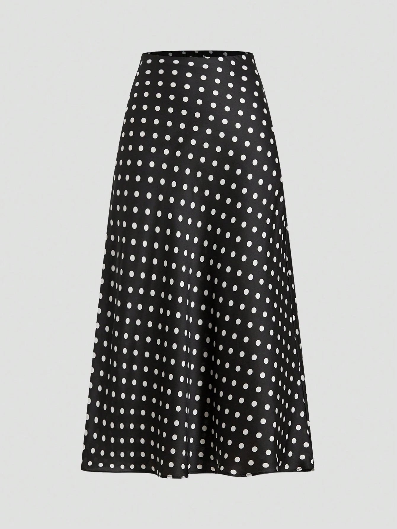 Privé Polka Dot Satin Skirt, Fashionable For Summer