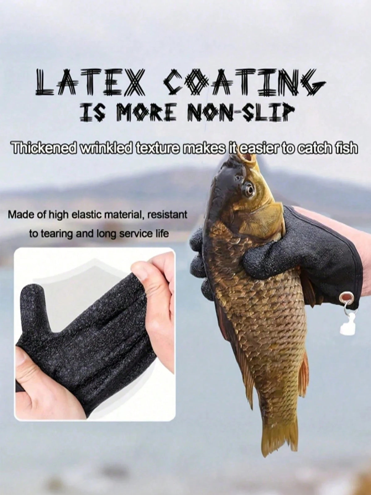 Professional Fishing Gloves, Anti-Slip Durable Fishing Gloves, Ice Fishing Gloves Suitable For Fishing, Cleaning, Hunting, Fishing Accessories (Random Color)