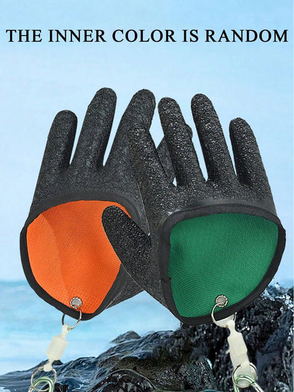 Professional Fishing Gloves, Anti-Slip Durable Fishing Gloves, Ice Fishing Gloves Suitable For Fishing, Cleaning, Hunting, Fishing Accessories (Random Color)