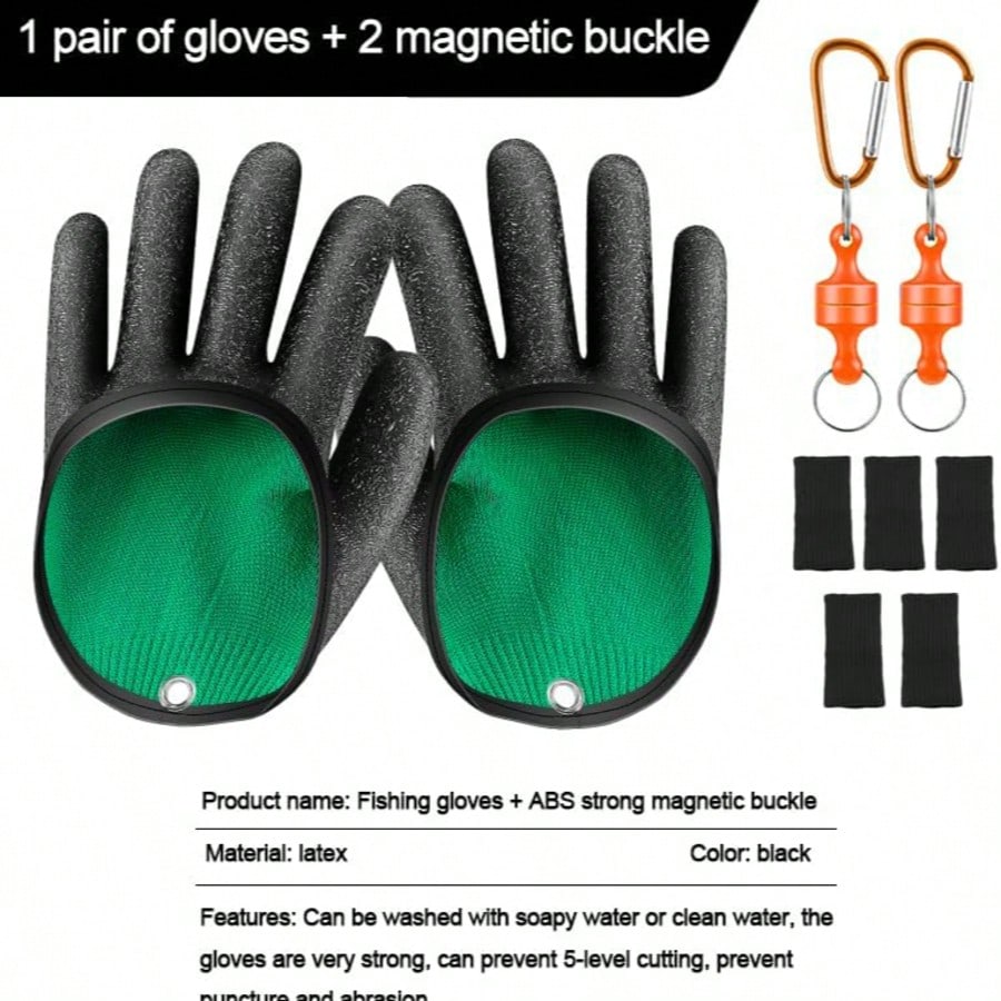 Professional Fishing Gloves, Anti-Slip Durable Fishing Gloves, Ice Fishing Gloves Suitable For Fishing, Cleaning, Hunting, Fishing Accessories (Random Color)