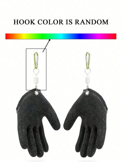 Professional Fishing Gloves, Anti-Slip Durable Fishing Gloves, Ice Fishing Gloves Suitable For Fishing, Cleaning, Hunting, Fishing Accessories (Random Color)