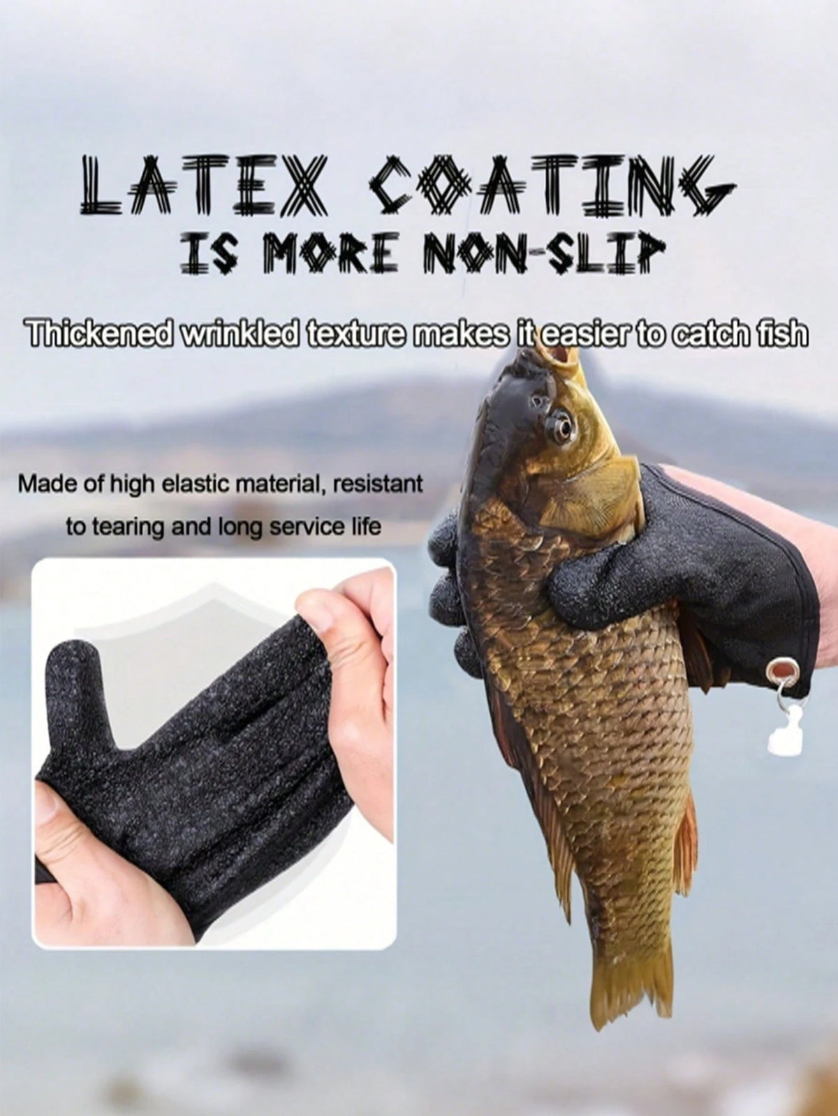 Professional Fishing Gloves- Anti-Slip Fishing Gloves, Anti-Puncture Ice Fishing Gloves, Suitable For Catching Fish, Cleaning, Hunting, Fishing Accessories (Random Color)