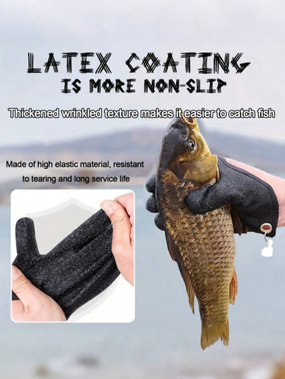 Professional Fishing Gloves- Anti-Slip Fishing Gloves, Anti-Puncture Ice Fishing Gloves, Suitable For Catching Fish, Cleaning, Hunting, Fishing Accessories (Random Color)