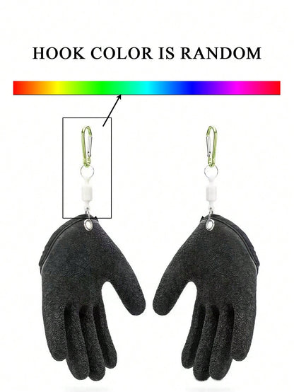 Professional Fishing Gloves- Anti-Slip Fishing Gloves, Anti-Puncture Ice Fishing Gloves, Suitable For Catching Fish, Cleaning, Hunting, Fishing Accessories (Random Color)