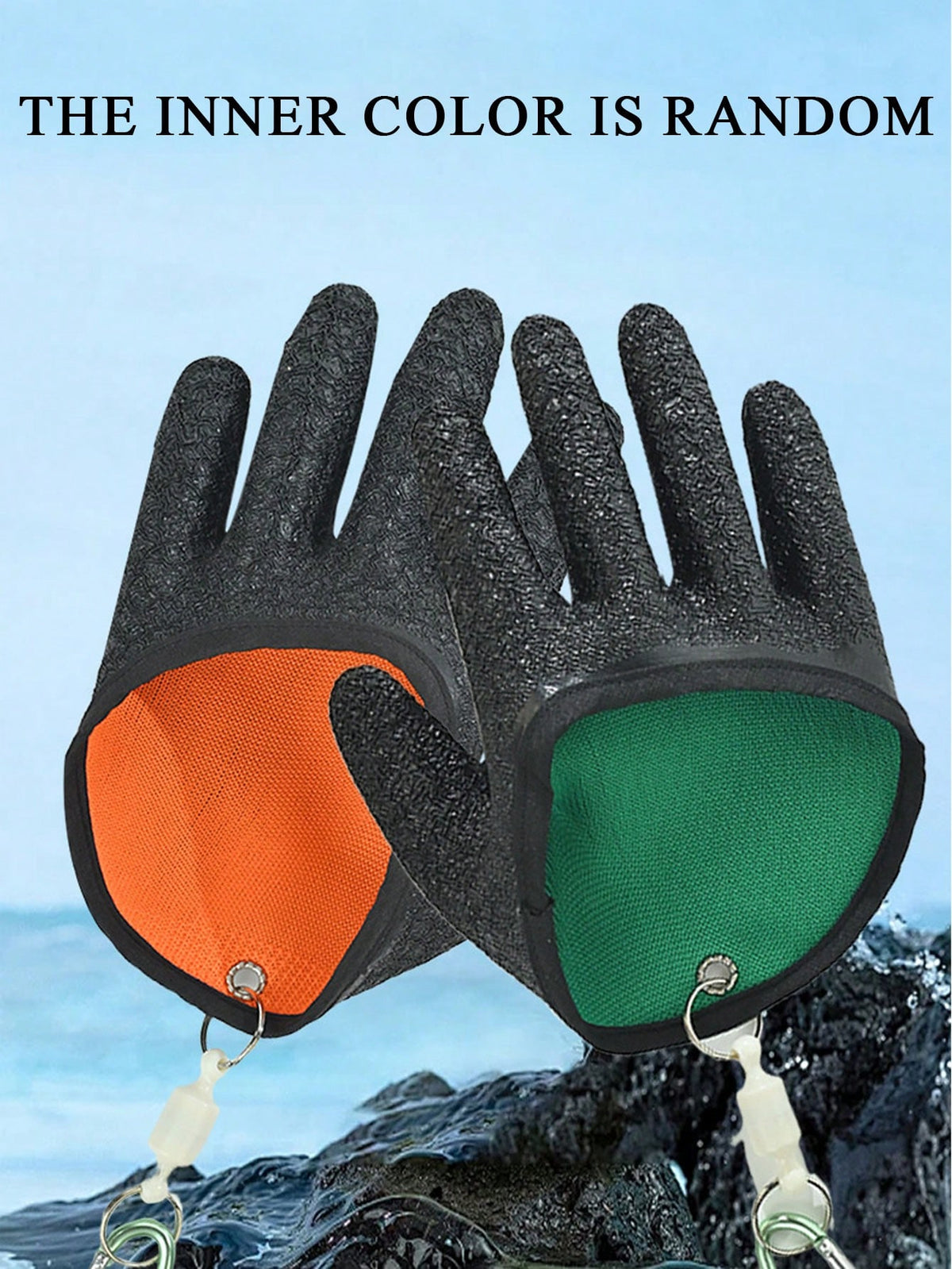 Professional Fishing Gloves- Anti-Slip Fishing Gloves, Anti-Puncture Ice Fishing Gloves, Suitable For Catching Fish, Cleaning, Hunting, Fishing Accessories (Random Color)