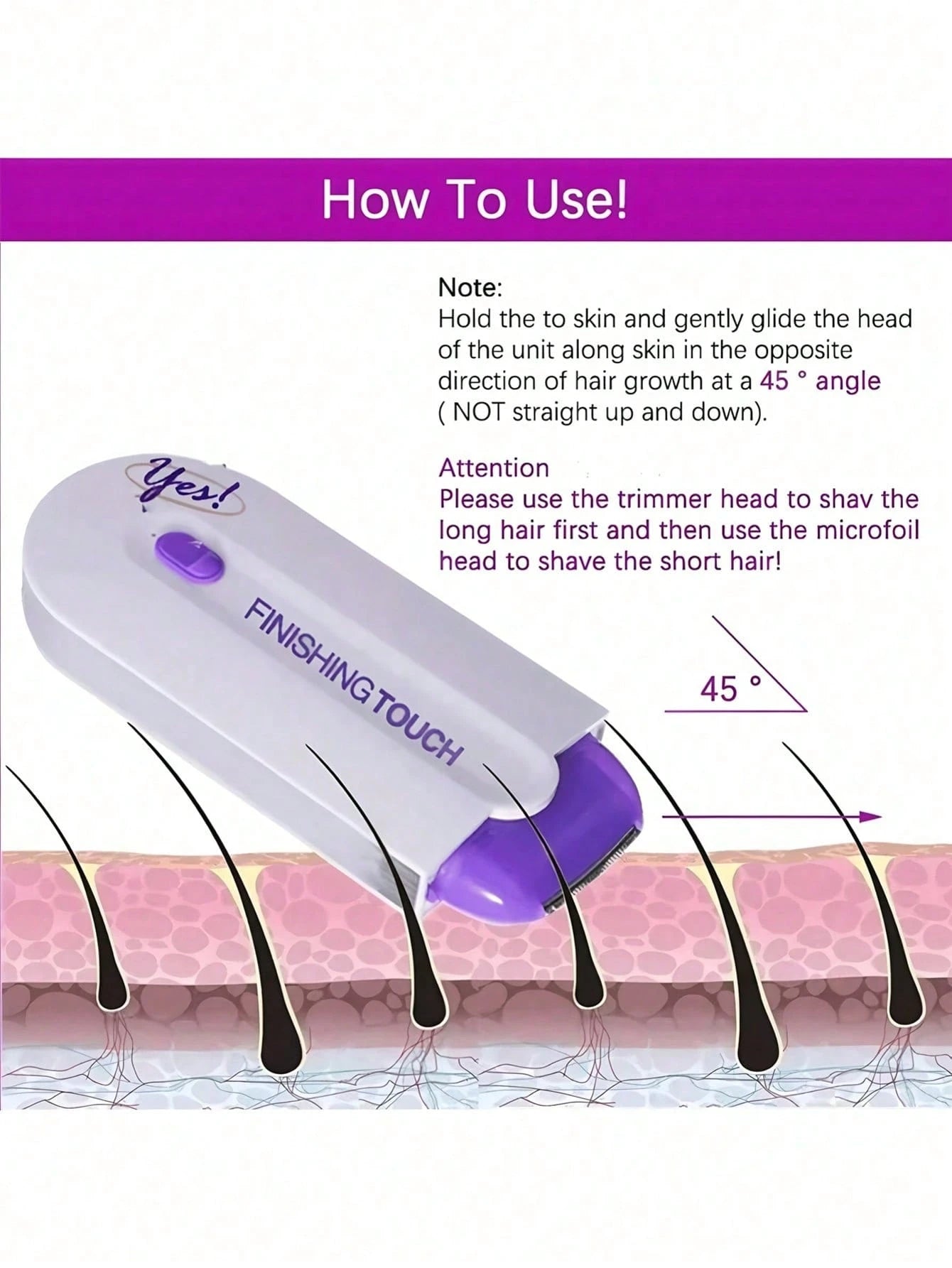 Professional Women's Electric Hair Remover For Face, Legs, Bikini Line, Hands, And Body, Hair Removal Device