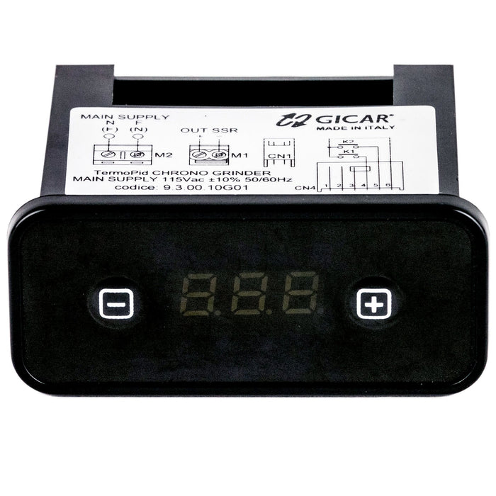 Timer display module for Profitec T64 espresso grinder with wiring diagram label