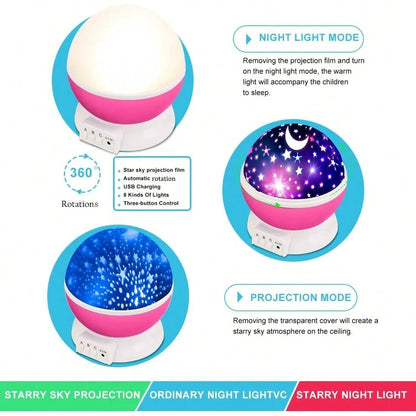 Projector Night Lights Kids, Birthday Gifts 1-4-6-14 Year Old Girl Boy Kids Bedroom, Glow In Dark Stars Moon Child Asleep Peacefully