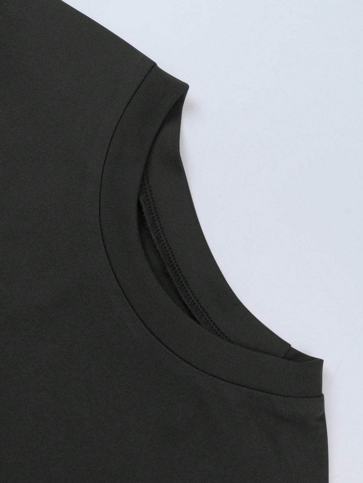 Qadelle Women's Round Neck Short Sleeve Solid Black Grey Navy Blue Fitted Blouse Tops,Summer Casual Everyday Simple Work Office Party Tops