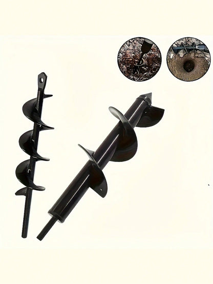 Quick-Plant Heavy-Duty Auger Drill Bit, Metal Garden Tool- Single Item Packaging, 3/8" Hex Round Shank