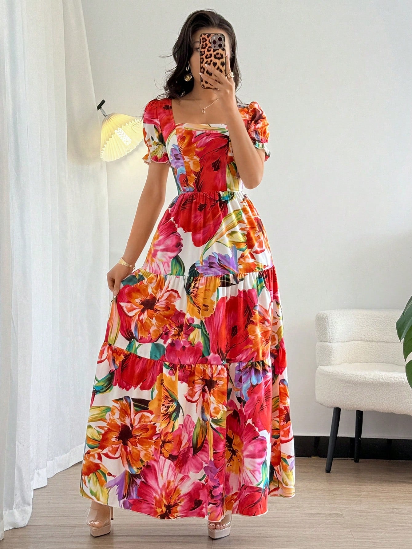 Rafferiza Women's Elegant Embroidery Print Dress