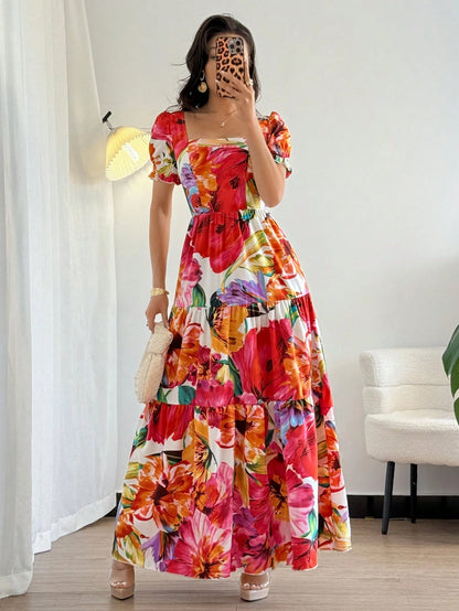 Rafferiza Women's Elegant Embroidery Print Dress
