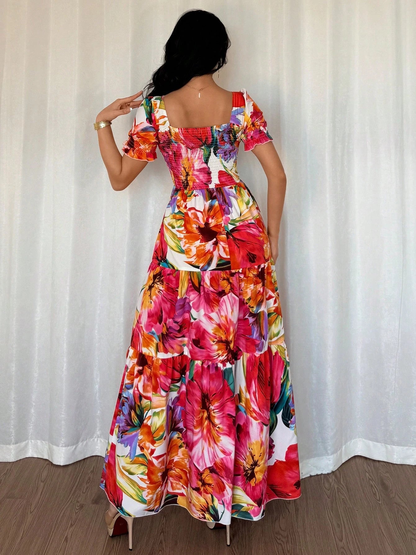 Rafferiza Women's Elegant Embroidery Print Dress