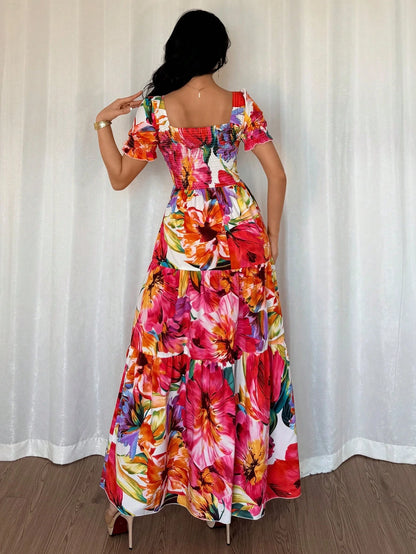 Rafferiza Women's Elegant Embroidery Print Dress