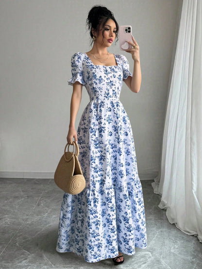 Rafferiza Women's Elegant Embroidery Print Dress
