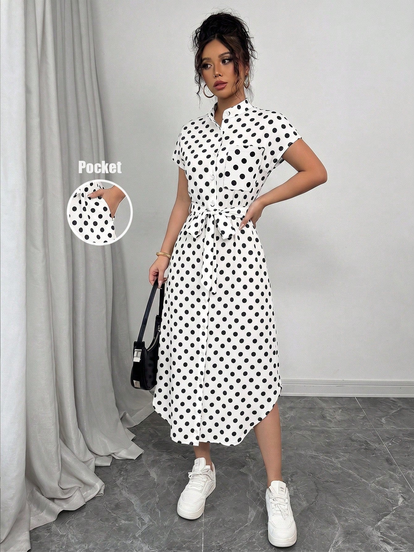 Raffinéa Women's Casual Vacation Travel Leopard Print Front Button Shirt Belt Bow Pocket Side Slits 2025 Summer New Short Sleeve Long Dress