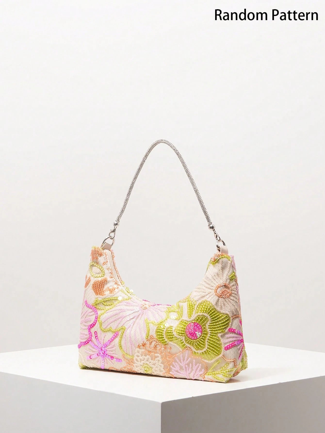 (Random Pattern)Shoulder Bag,Sequin Bag,Floral Pop,Embroidery Bag,Women's Handbags,Gala Night,Party Outfits,Prom Accessories,Wedding Items,Elegant,Gifts