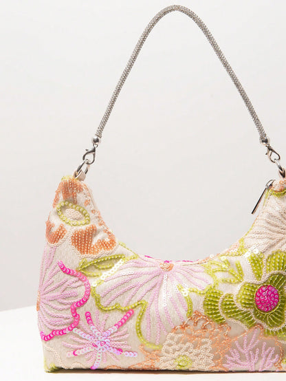(Random Pattern)Shoulder Bag,Sequin Bag,Floral Pop,Embroidery Bag,Women's Handbags,Gala Night,Party Outfits,Prom Accessories,Wedding Items,Elegant,Gifts