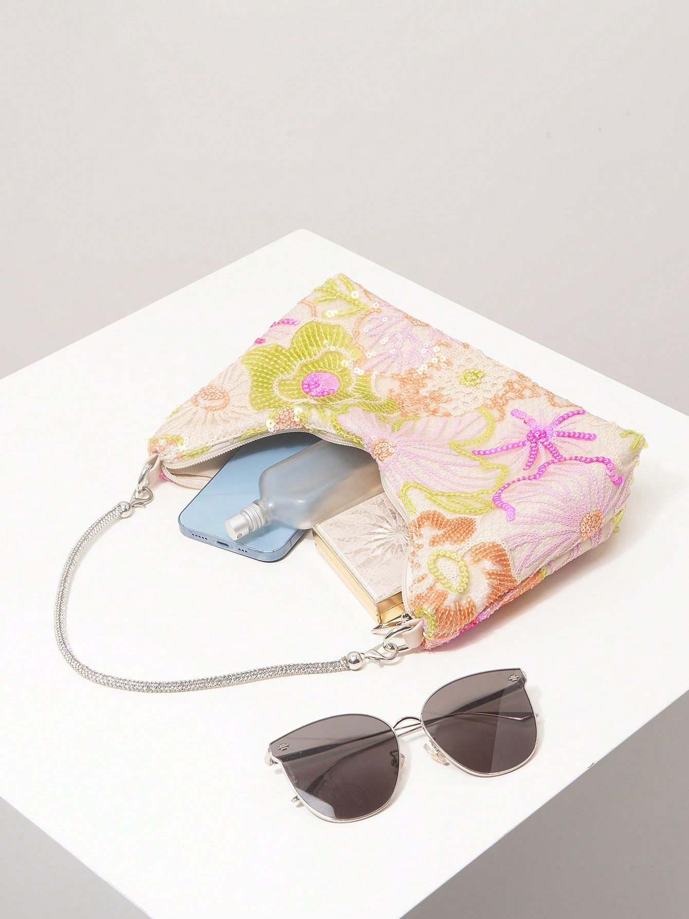 (Random Pattern)Shoulder Bag,Sequin Bag,Floral Pop,Embroidery Bag,Women's Handbags,Gala Night,Party Outfits,Prom Accessories,Wedding Items,Elegant,Gifts