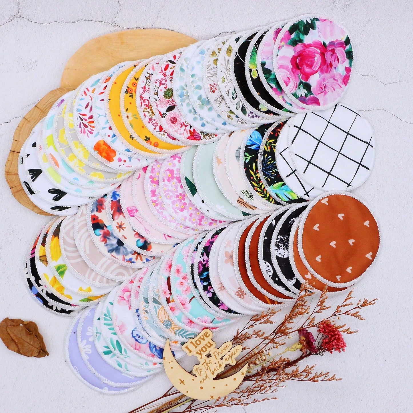 Random Prints Cloth Nursing Pads Reusable Breast Pads Breastfeeding Nipple Pads,More Prints Will Be Set Maybe Not Shown In Pictures
