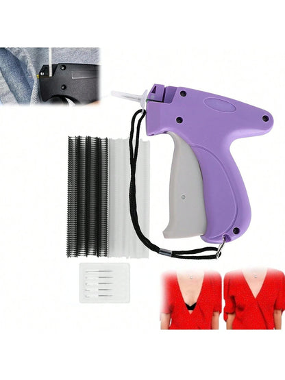 Rapid Garment Repair Tool, Sewing Machine Presser Foot, Quilting Gun, Mini Sewing Gun, Micro Garment Edging Gun, Micro Garment Label Sewing Tool (Includes 500 White And 500 Black Glue Pins)