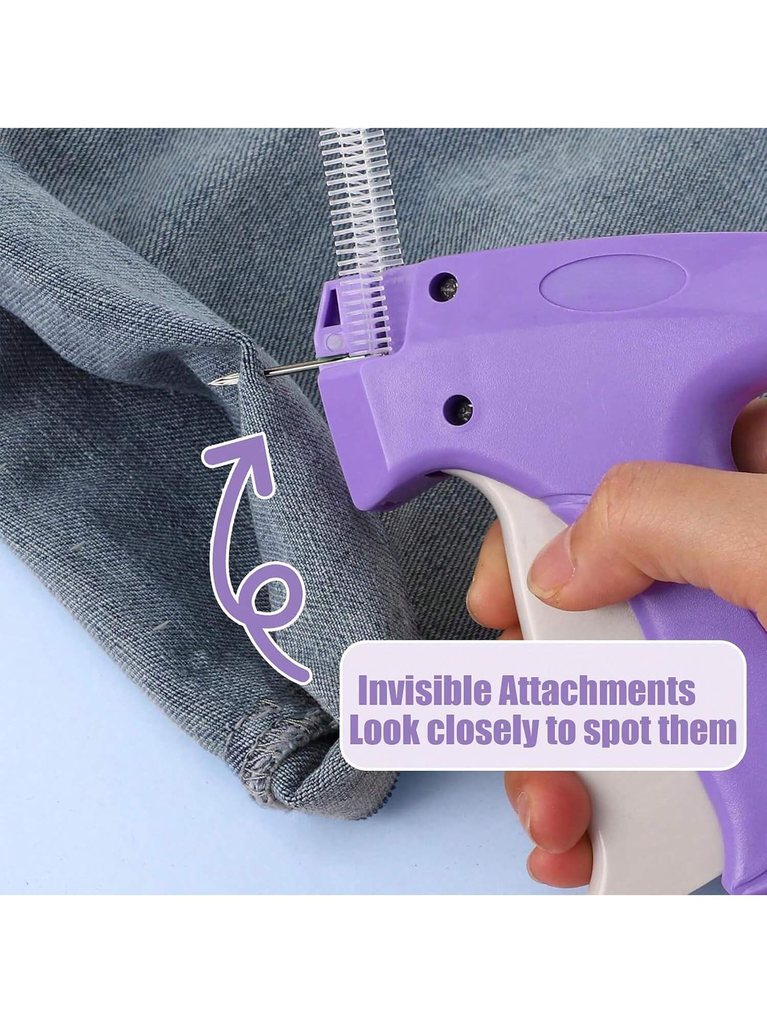 Rapid Garment Repair Tool, Sewing Machine Presser Foot, Quilting Gun, Mini Sewing Gun, Micro Garment Edging Gun, Micro Garment Label Sewing Tool (Includes 500 White And 500 Black Glue Pins)