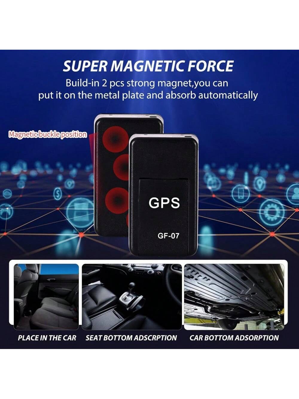 [Real-Time GPS Tracker] Real-Time Mini GPS Tracker For Vehicles- No Monthly Fee Wireless Hidden GPS Trackers Device For Car With Smart Phone App